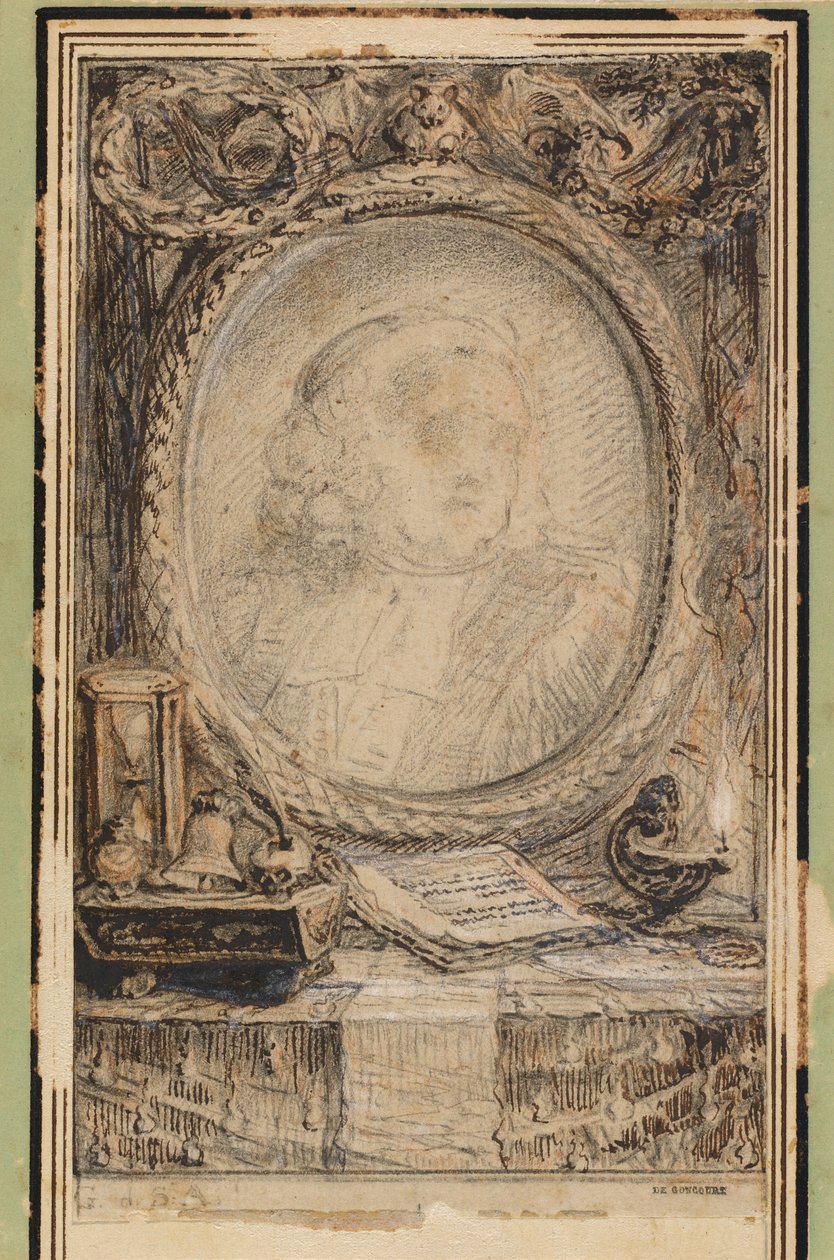 Allegorical Frame with a Bat   1220413   no       norwegian Successfully Translated  Original: Hybrid yellow chrysanthemum, Chrysanthemum indicum. ,1893 (engraving) Translat: Hybrid yellow chrysanthemum, Chrysanthemum indicum. ,1893 (engraving) 1400984 no  av Gabriel Jacques de Saint Aubin