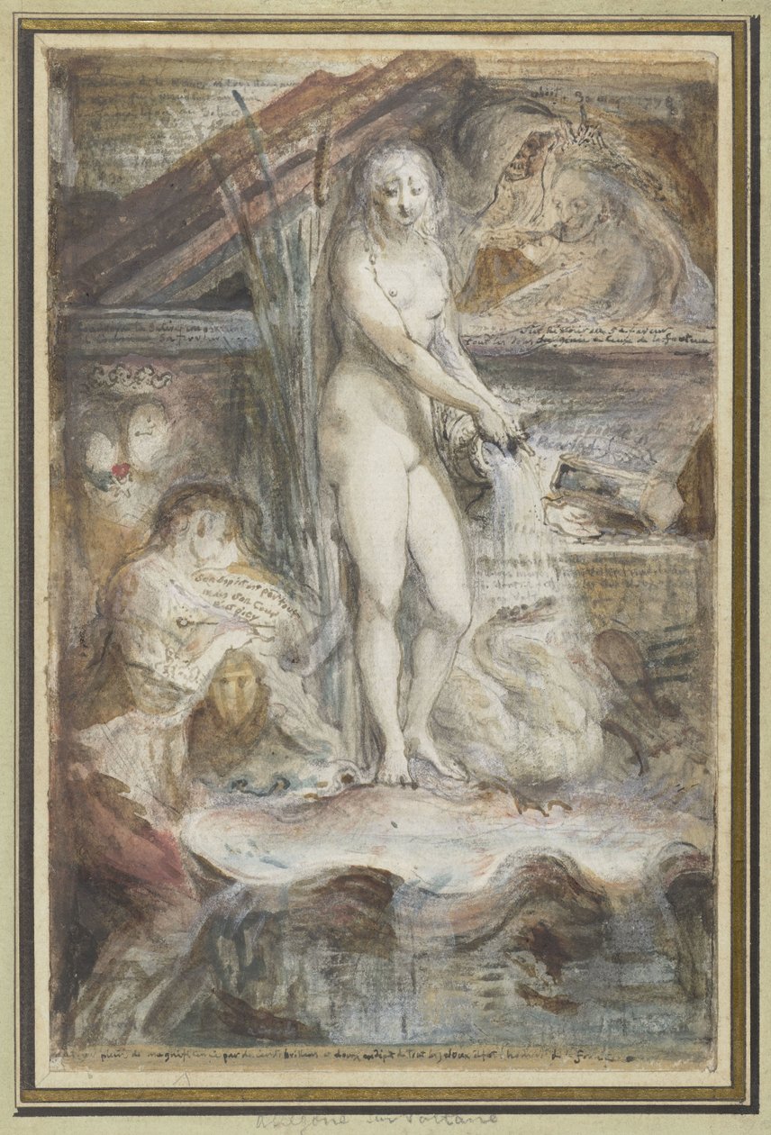 Allegori om Voltaires død av Gabriel Jacques de Saint Aubin