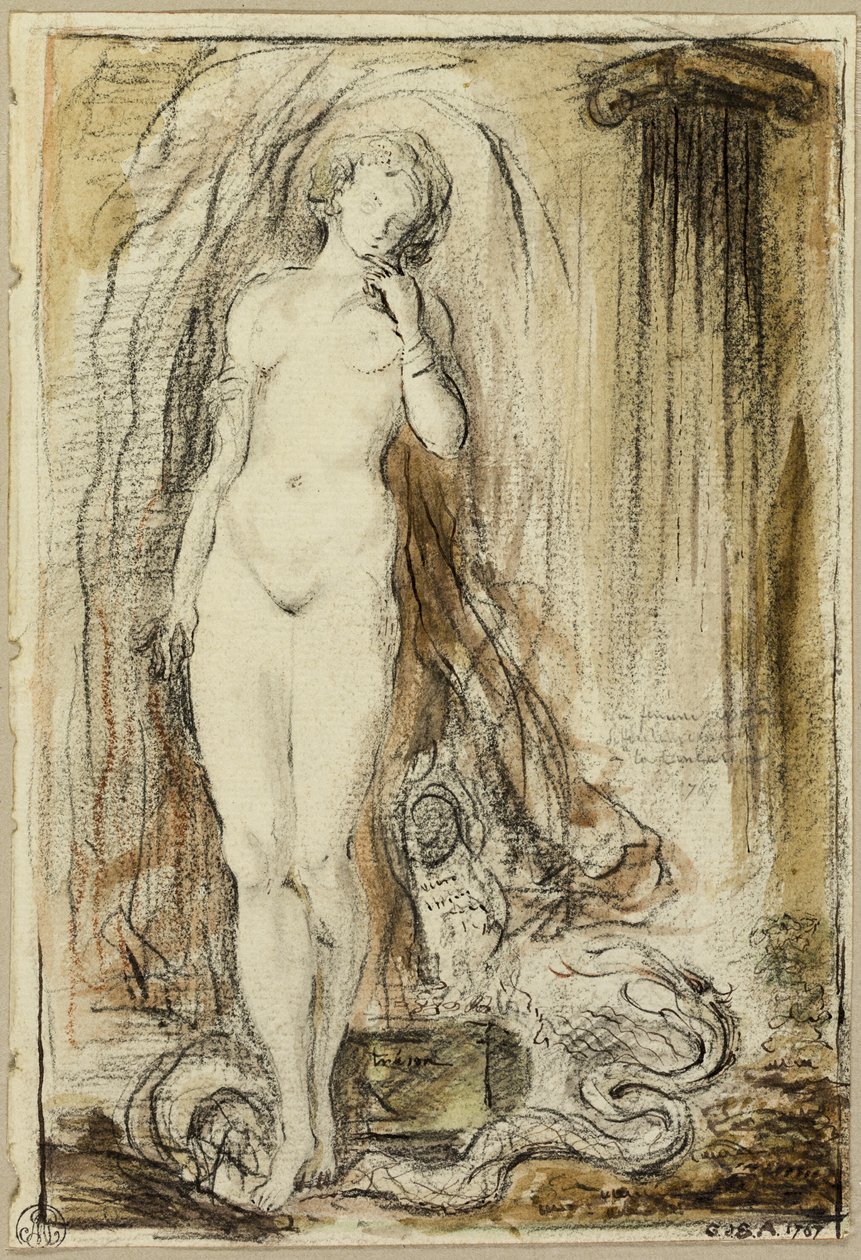 Pandora av Gabriel Jacques de Saint Aubin