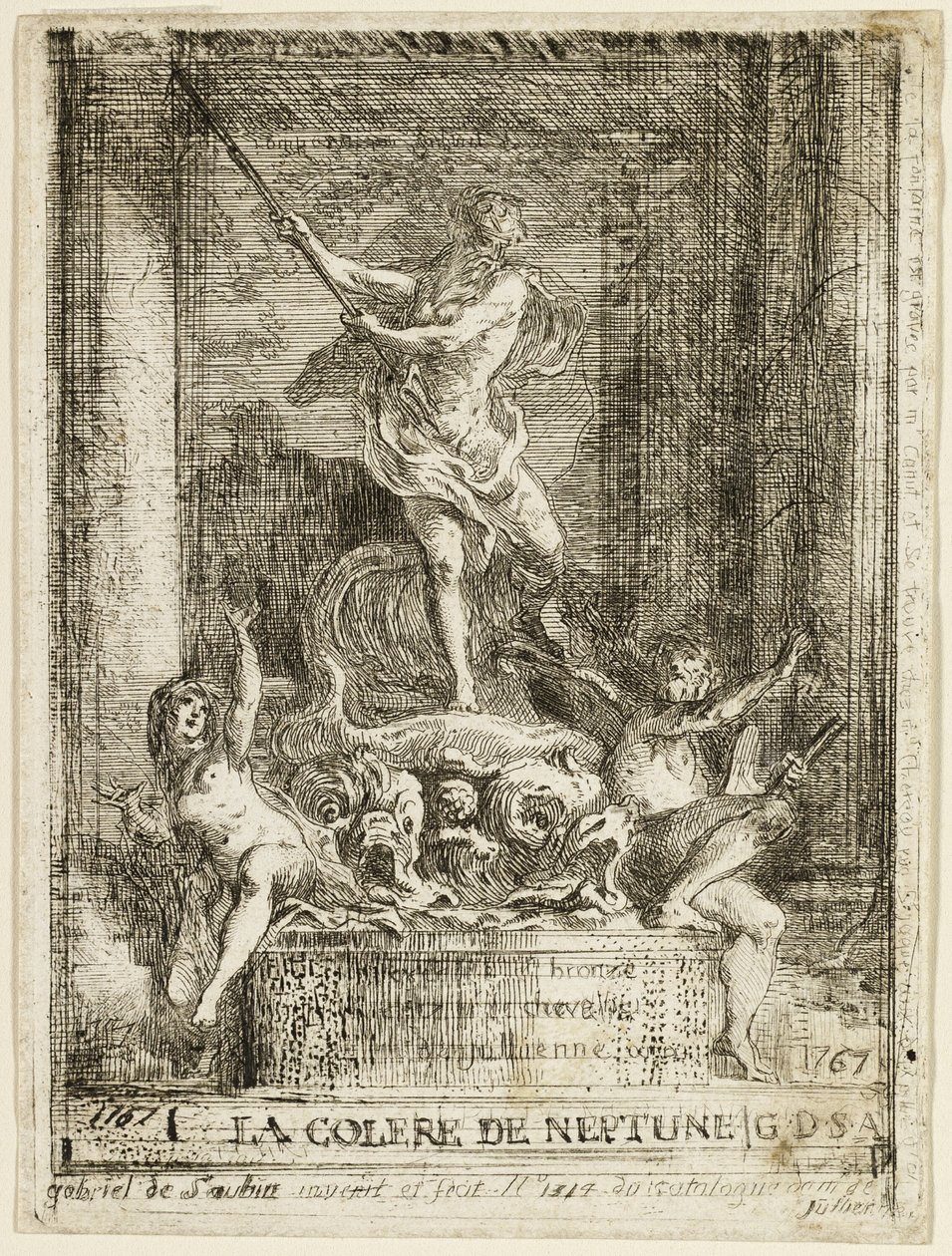 "The Anger of Neptun"-fontenen av Gabriel Jacques de Saint Aubin