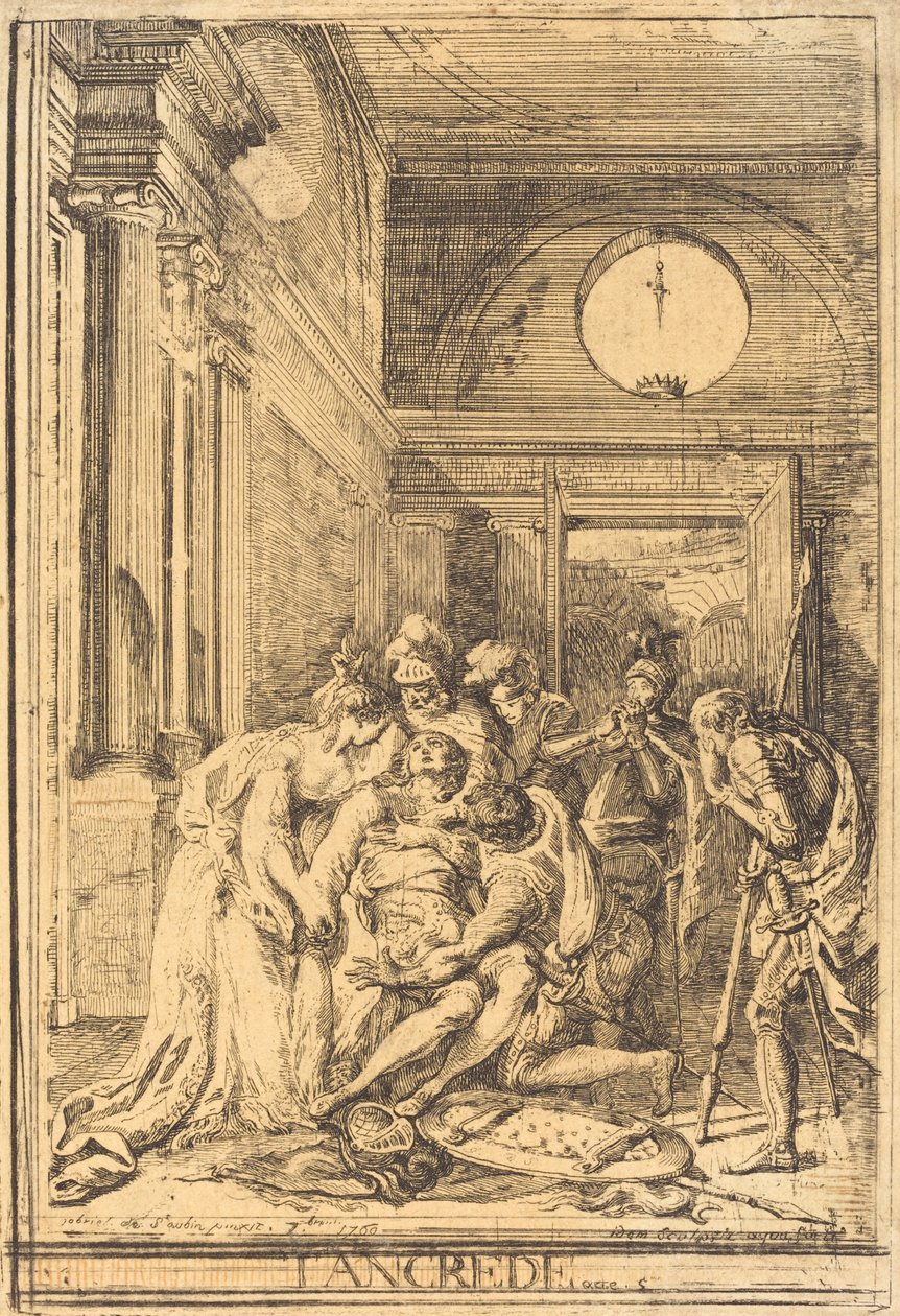 Tancreds død av Gabriel Jacques de Saint Aubin
