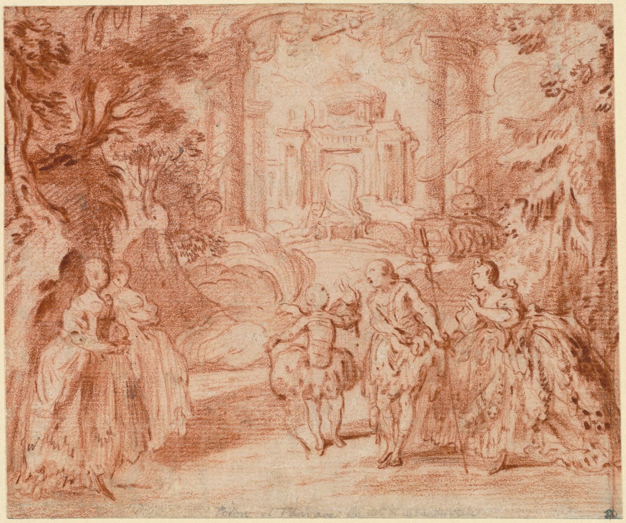 Underholdningen fra Voltaires "Prinsessen av Navarra" av Gabriel Jacques de Saint Aubin