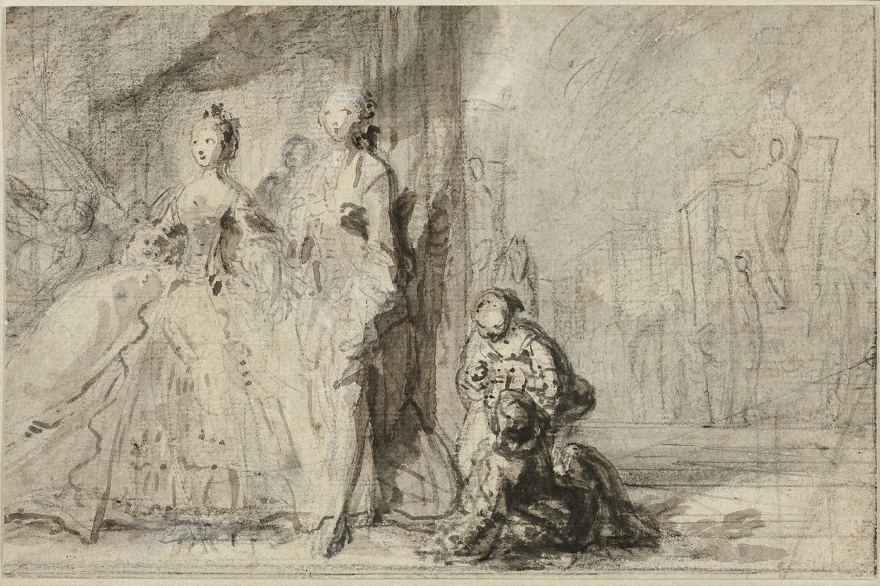 Promenaden på Boulevarden av Gabriel Jacques de Saint Aubin