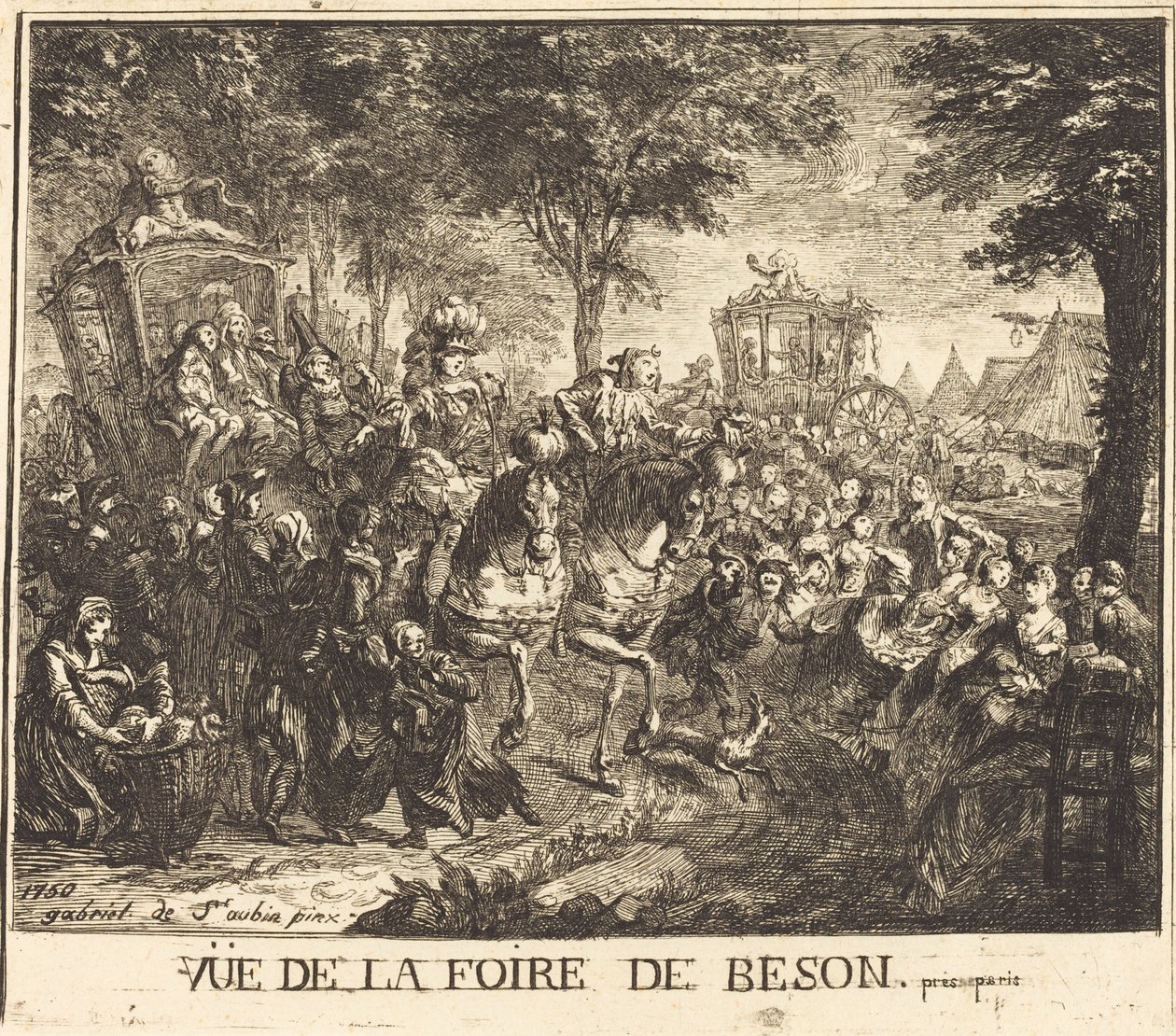 Utsikt over Bezons-messen av Gabriel Jacques de Saint Aubin