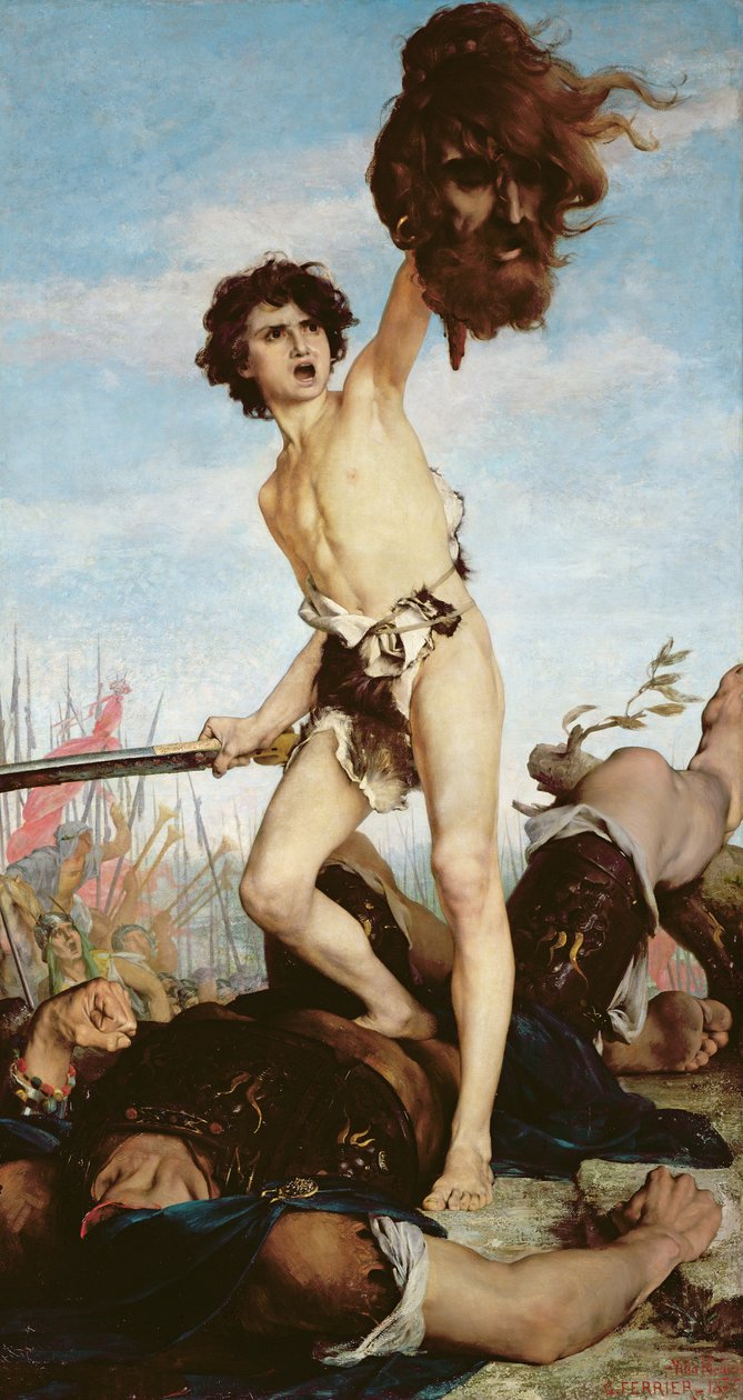 David seier over Goliat, 1876 av Gabriel Joseph Marie Augustin Ferrier