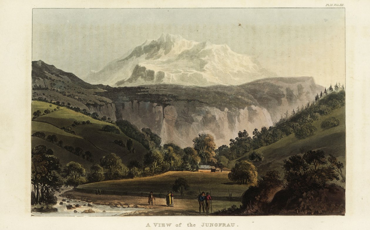 Jungfrau-fjellet i Bernalpene, Sveits av Gabriel Ludwig (after) Lory