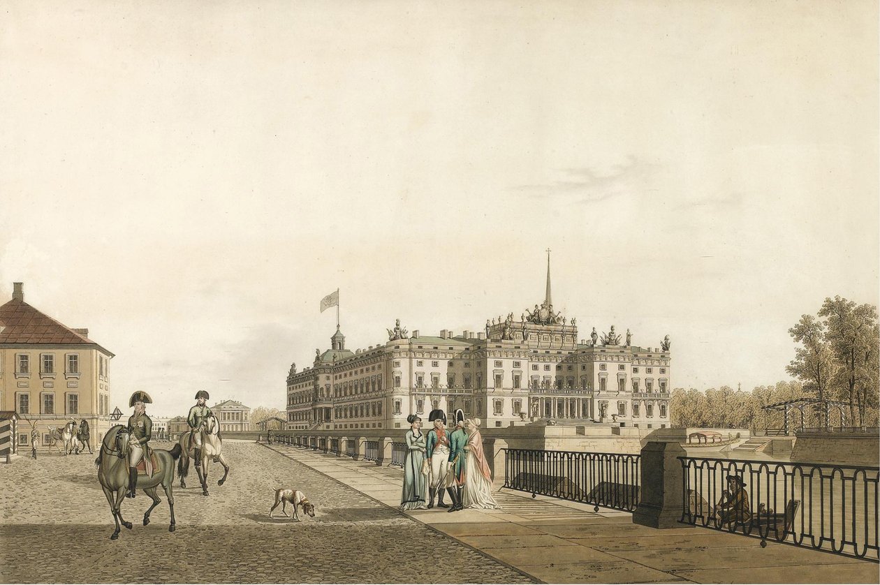 Utsikt over Mikhailovsky-palasset, 1804 av Gabriel Ludwig Lory the Elder