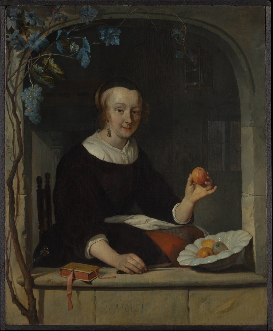 En kvinne sittende ved et vindu av Gabriel Metsu