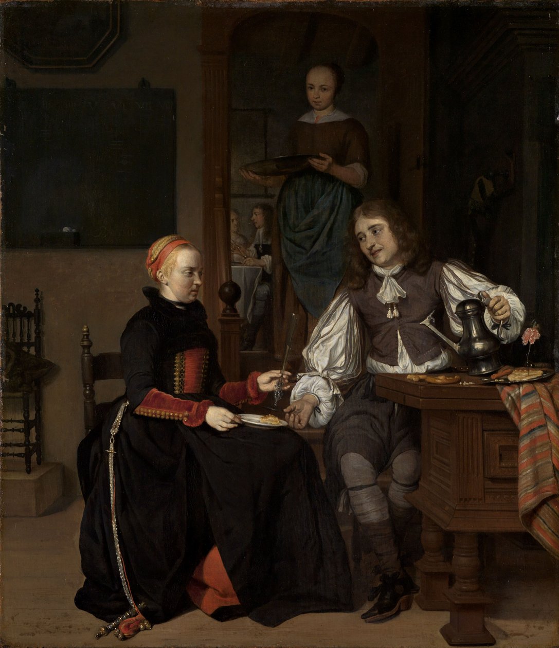 Ungt par ved frokosten av Gabriel Metsu