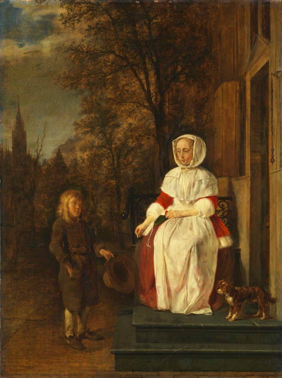 The Alms, ca. 1660 av Gabriel Metsu
