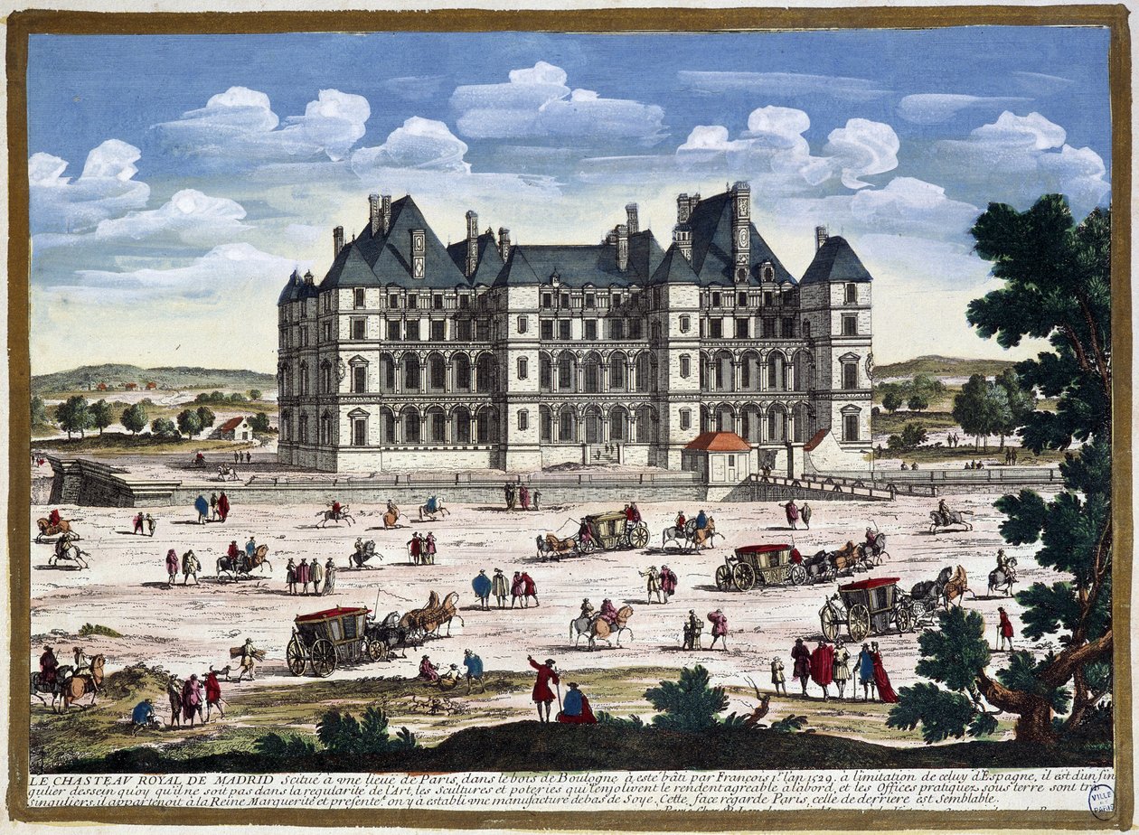 Chateau de Madrid i omgivelsene til Paris, av Perelle av Gabriel Perelle