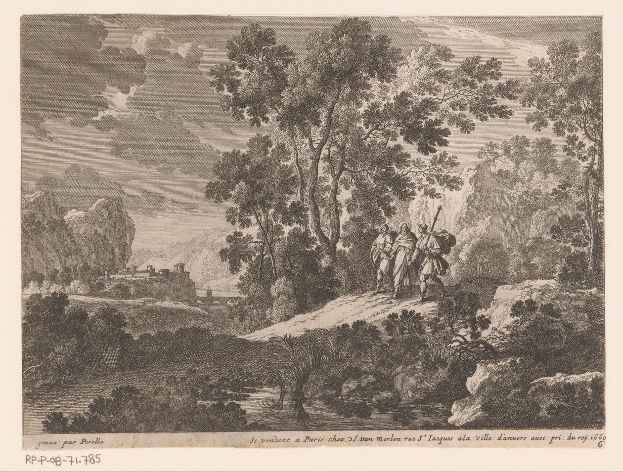 Kristus og Emmaus Landskap med scener fra Kristi liv (serietittel) av Gabriel Perelle
