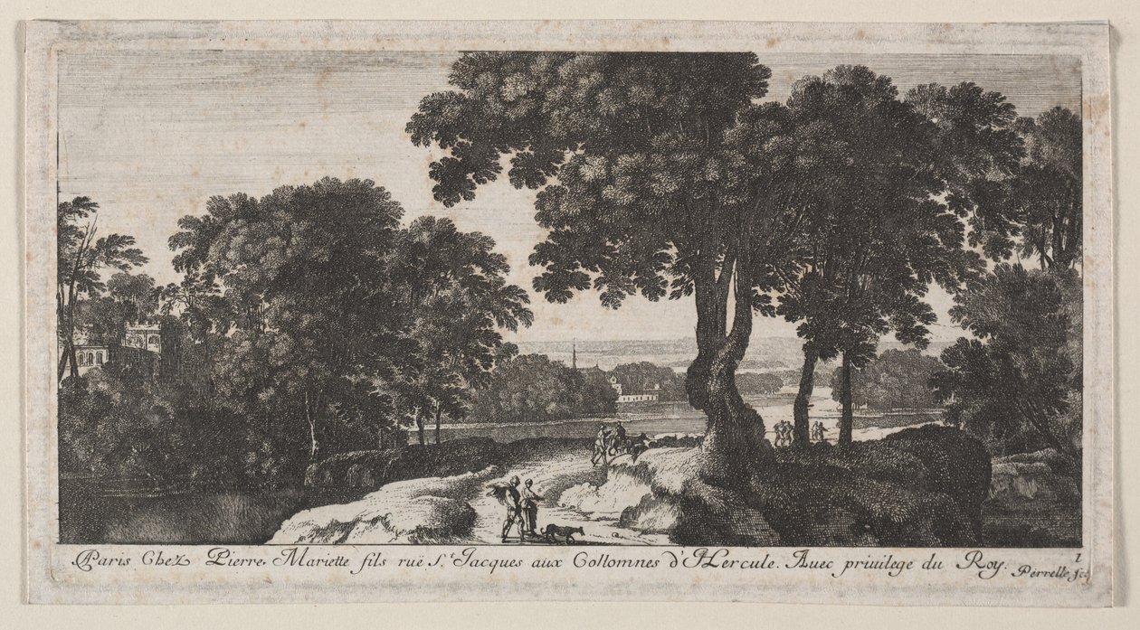 Landskap med figurer av Gabriel Perelle