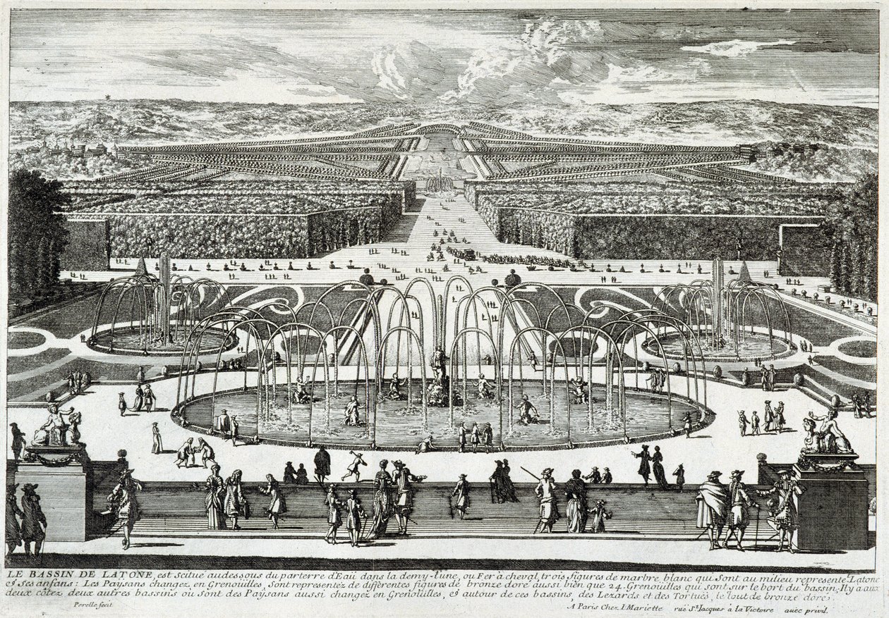 Latona-bassenget i hagene til slottet i Versailles - av Perelle, sent på 1600-tallet av Gabriel Perelle