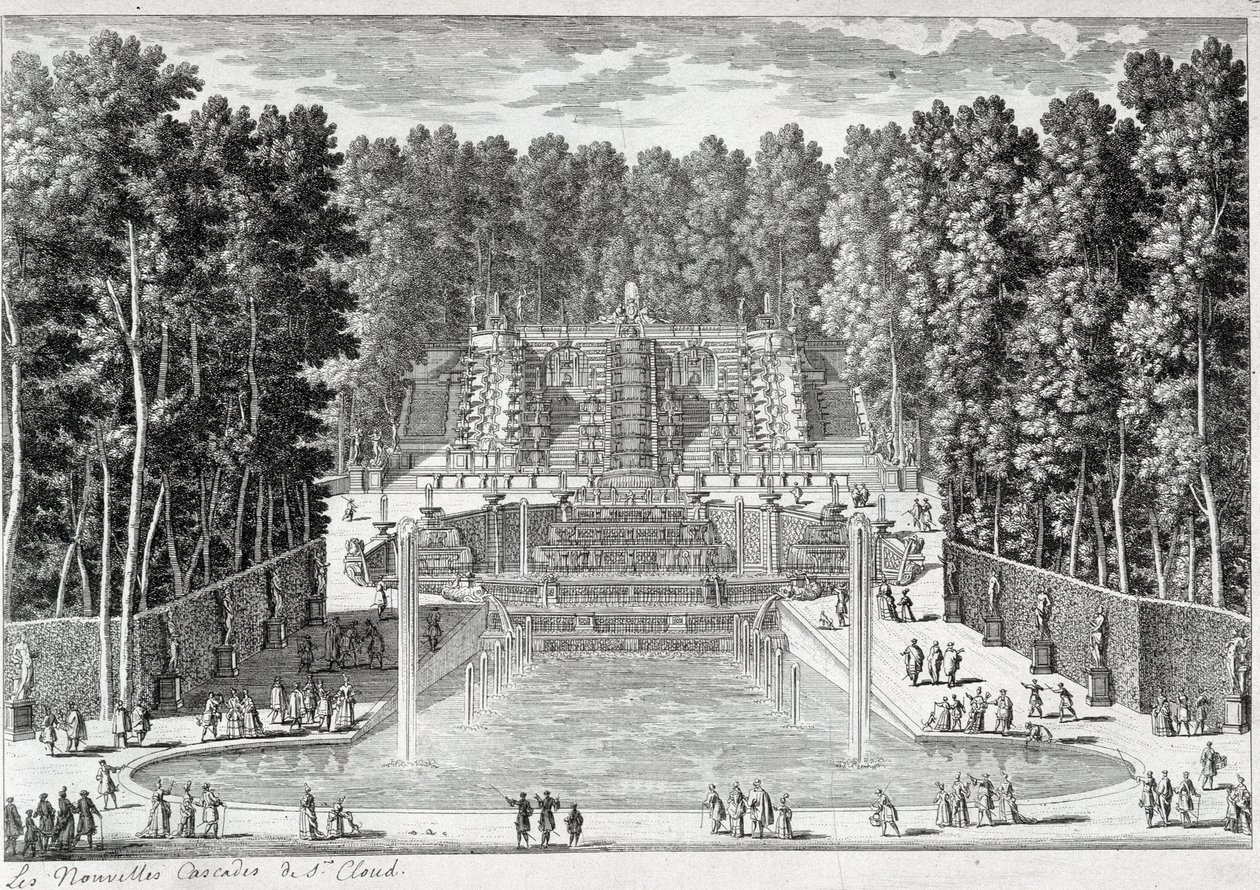 De nye fossefallene ved hagene til St Cloud (ved Ours) - av Perelle, sent på 1600-tallet av Gabriel Perelle