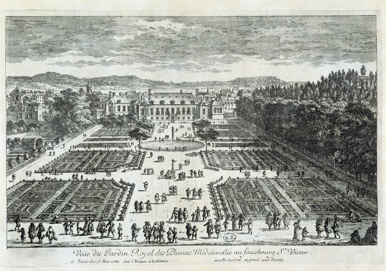 Utsikt over Jardin des Plantes på 1600-tallet, av Perelle av Gabriel Perelle