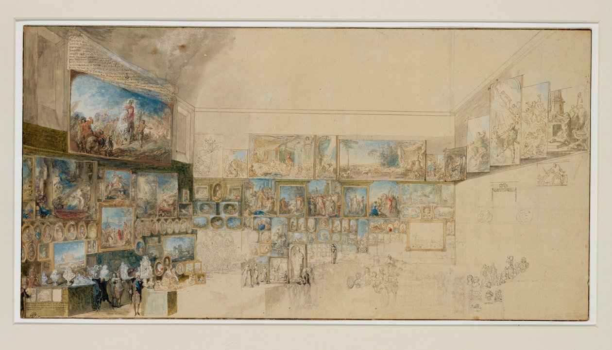 Utsikt over salongen fra 1765 … av Gabriel de Saint-Aubin