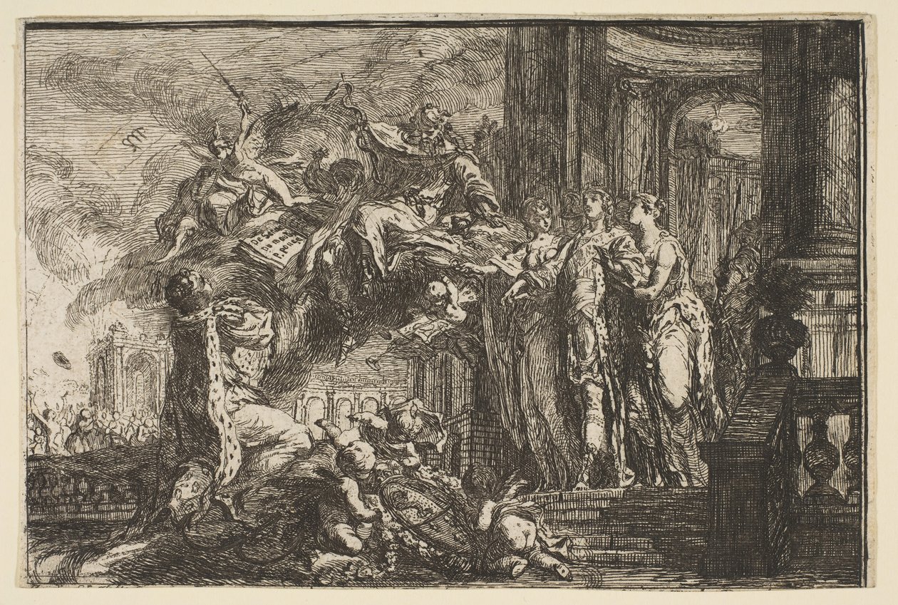 Allegori om rekonvalesensen til Dauphin, 1752. av Gabriel de Saint-Aubin