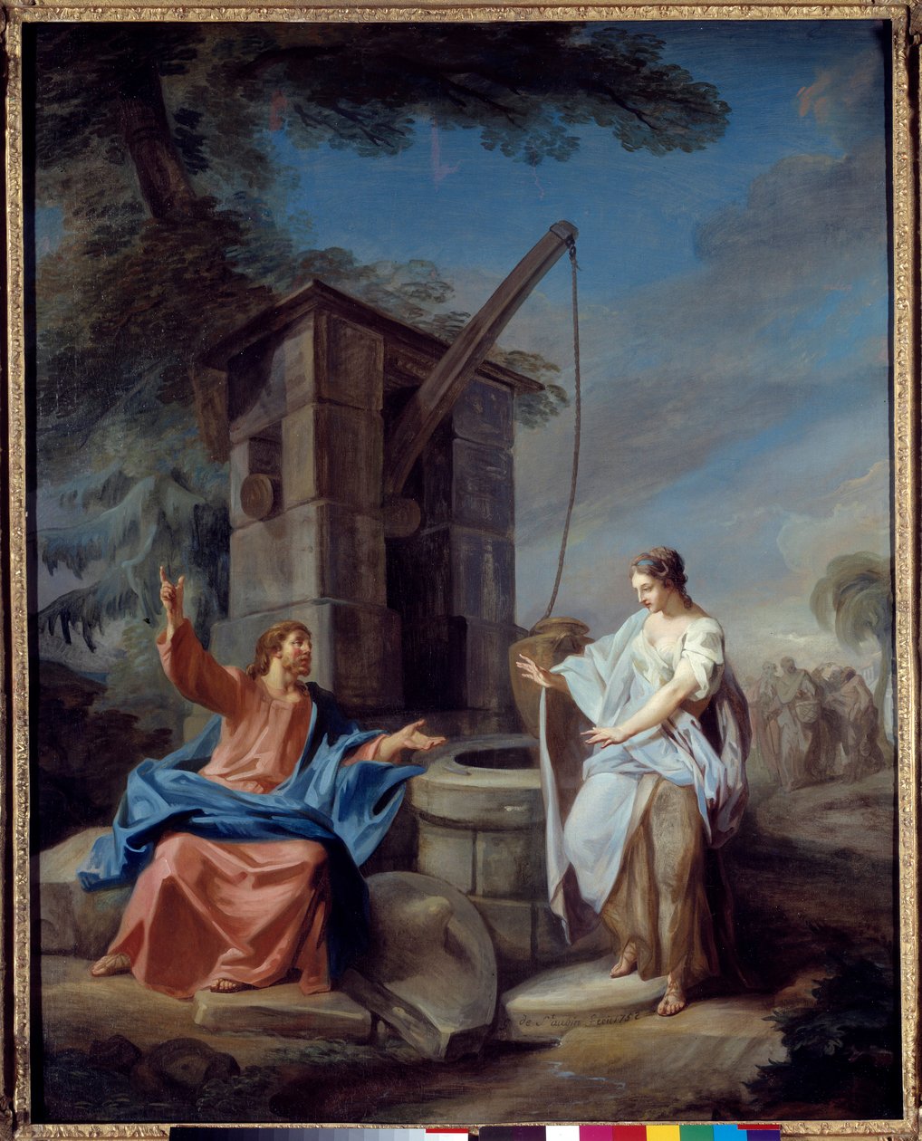 Kristus og samaritanske maleri av Gabriel de Saint Aubin (1724-1780) 1752 Søn. 1,35x1,06 m Rouen, Musee des Beaux Arts av Gabriel de Saint Aubin