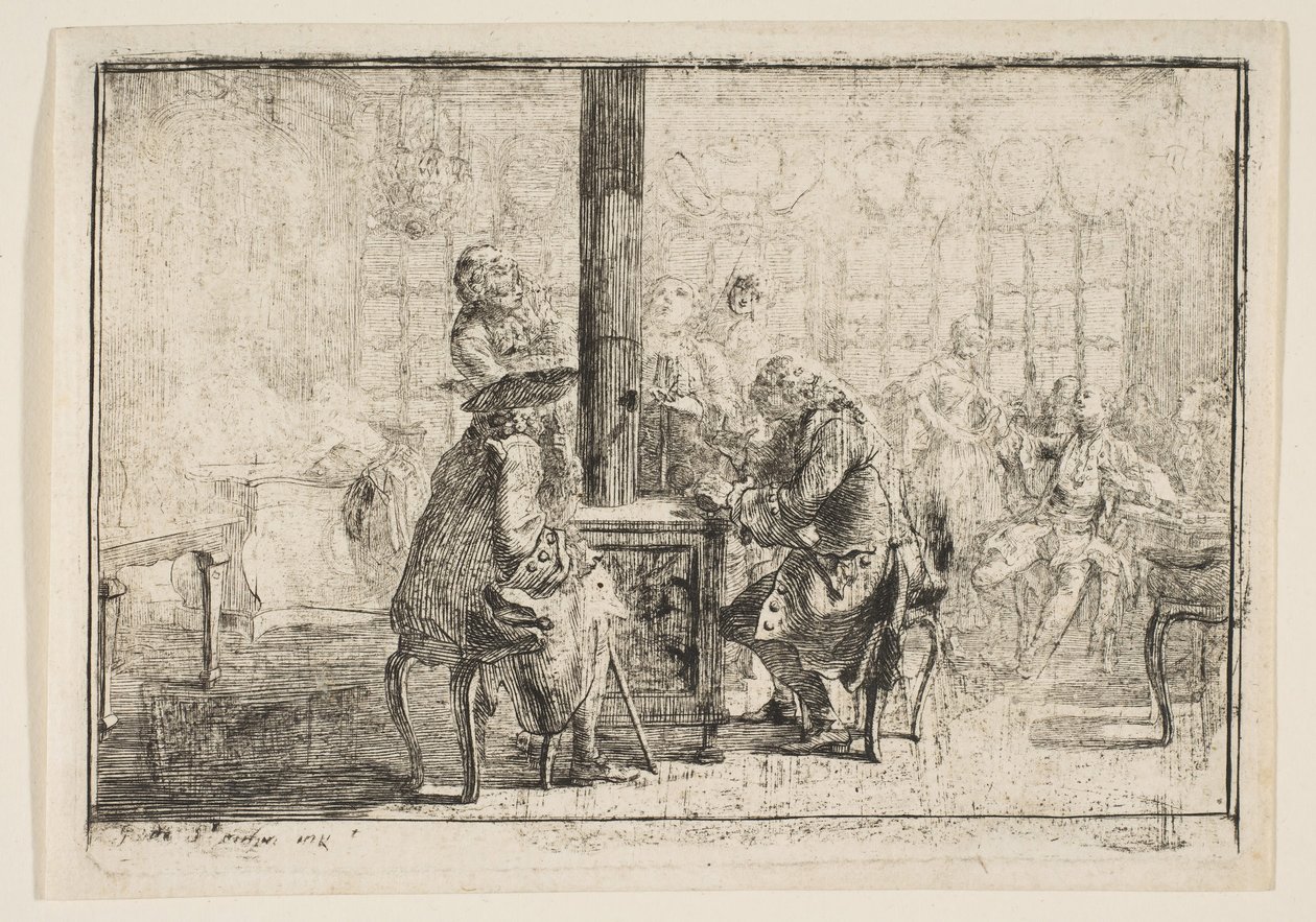 The Nouvellistes, 1752. av Gabriel de Saint Aubin
