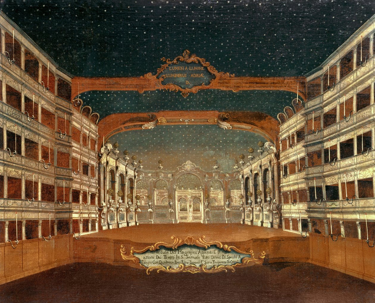 Interiøret i San Samuele Theatre, Venezia av Gabriele Bella