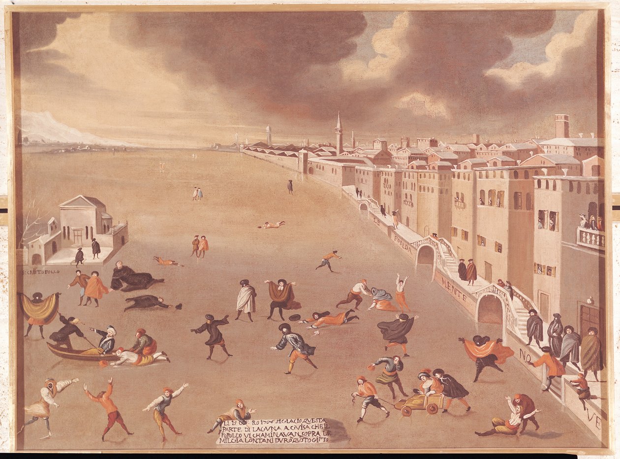 Den frosne lagunen i 1708 av Gabriele Bella