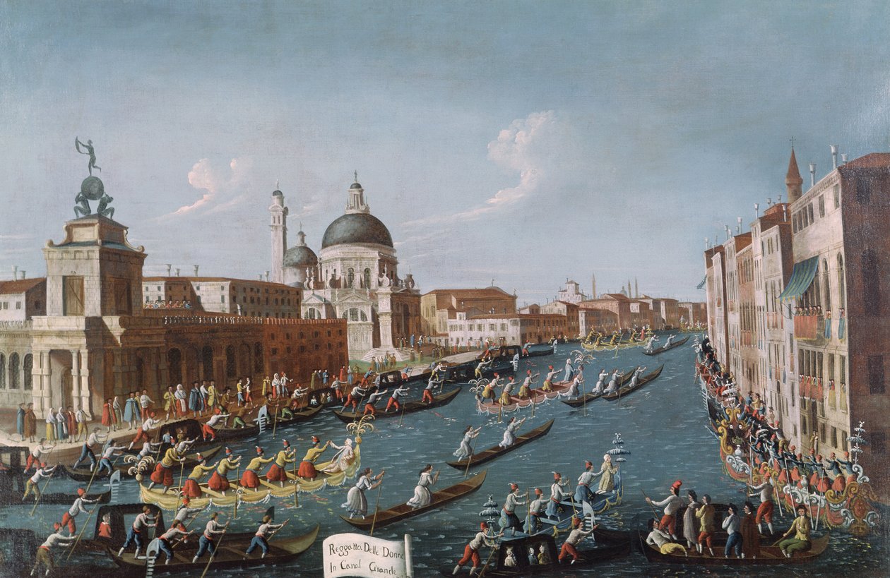 Kvinneregattaen på Canal Grande, Venezia av Gabriele Bella