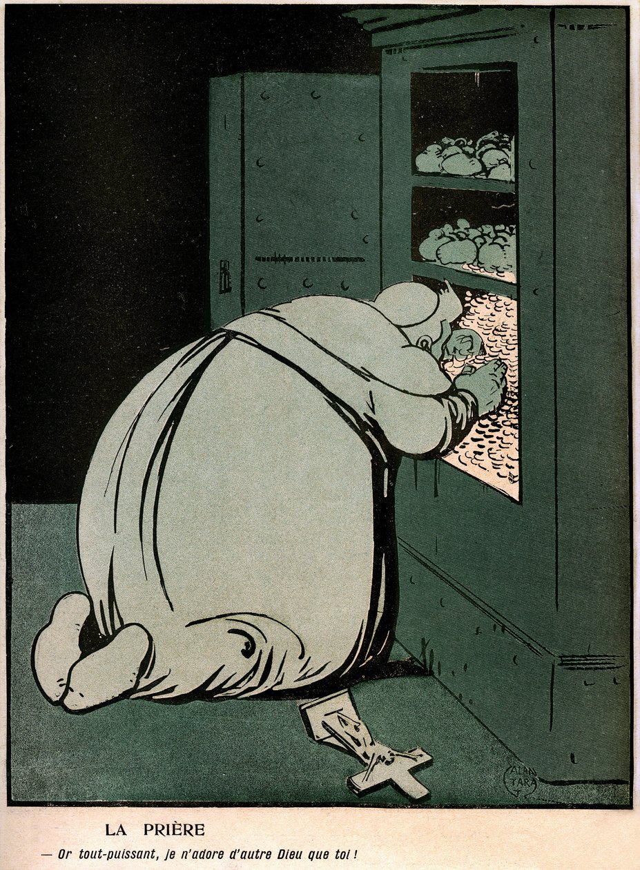 Tegneserie i den franske politiske humordagboken "" The butter plate"" spesial Vatikanet (n°242 av 18. november av Gabriele (1865 1937) Galantara