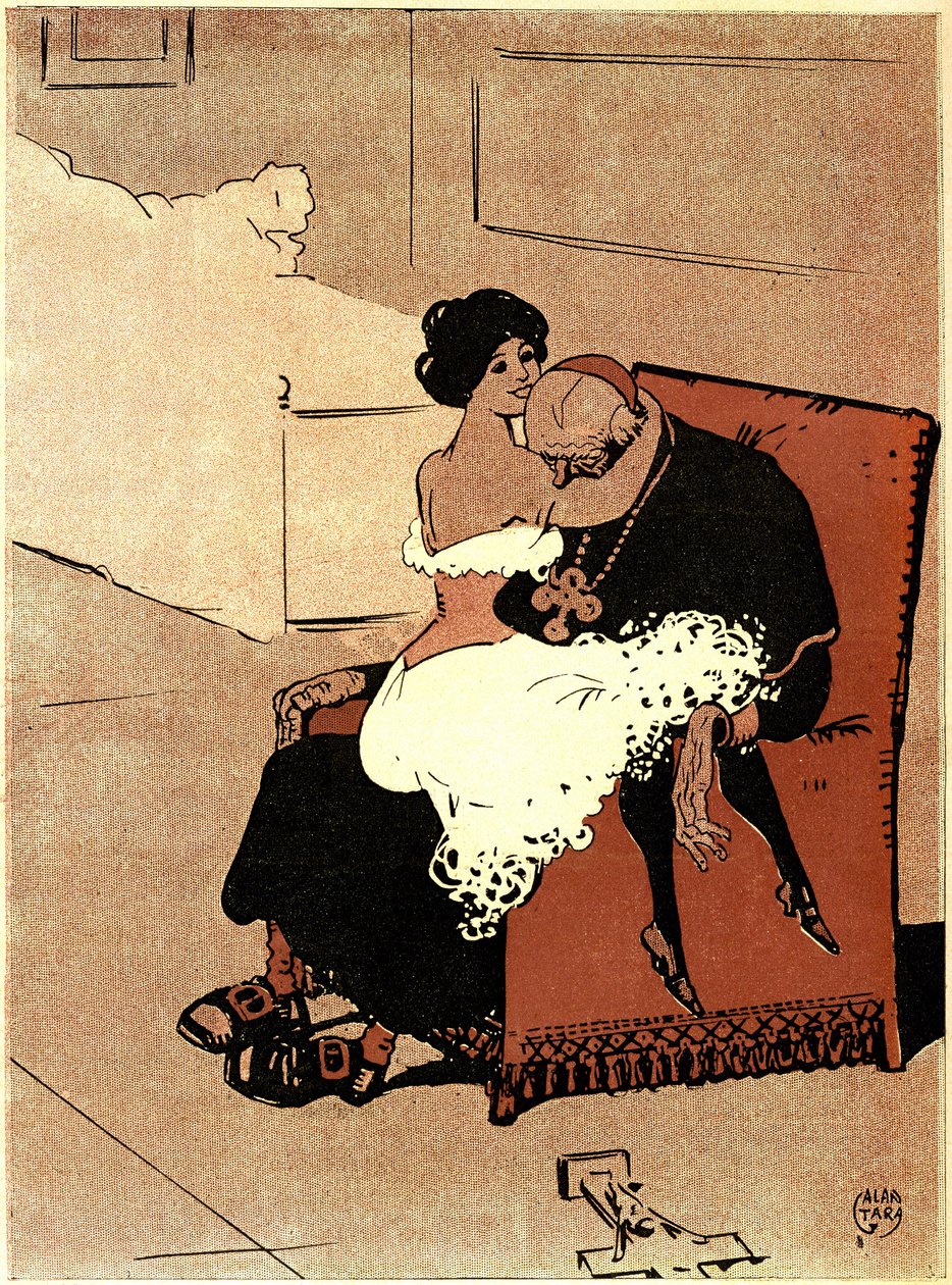 tegneserie i 'The butter plate' spesial Vatikanet (n°242 av 18. november av Gabriele (1865 1937) Galantara