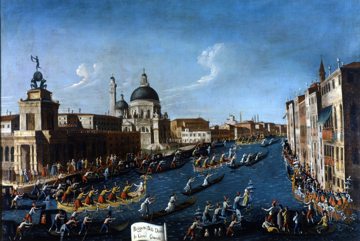 Venezia kvinneregattaen på Canal Grande. Maleri av Gabriel Bella. Andre halvdel av 1700-tallet. Venezia Raccolta Querini - Stampalia av Gabriele Bella