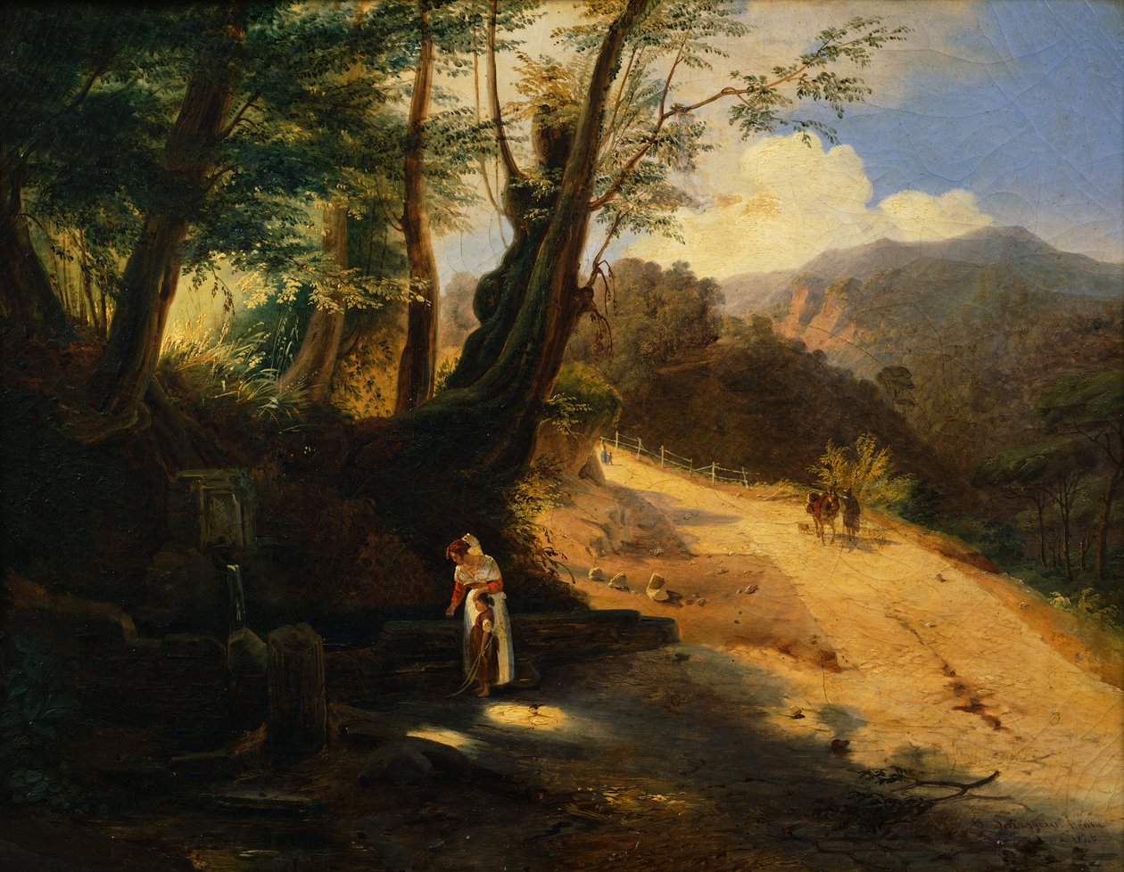 The Fountain in the Woods, av Gabriele Smargiassi, olje på lerret av Gabriele Smargiassi