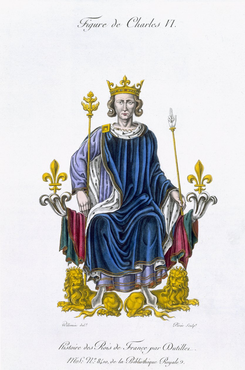 Figur av Charles VI, gravert av Amedee Peree, fra 