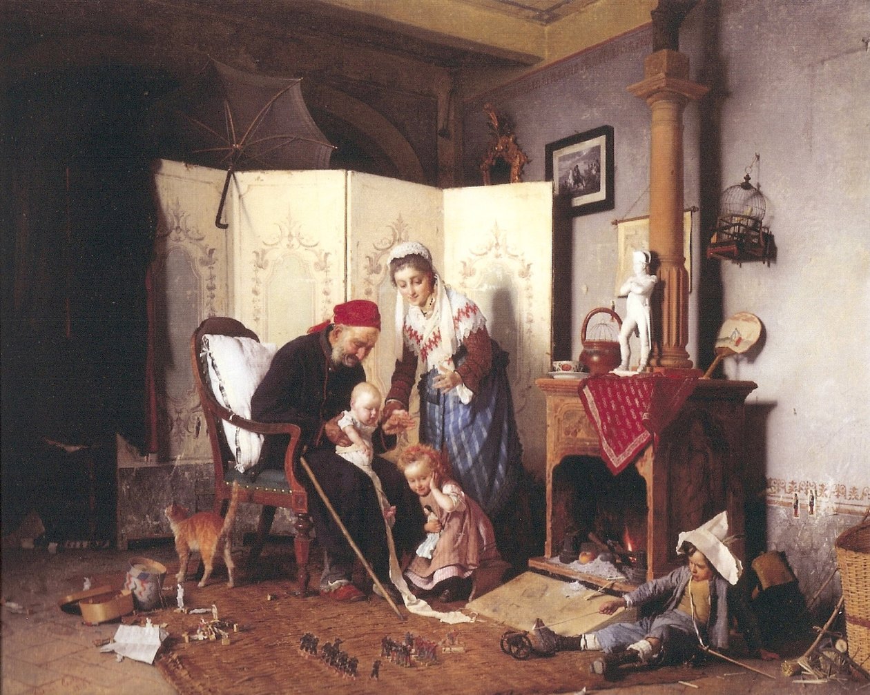 A Game of Soldiers, 1878 av Gaetano Chierici