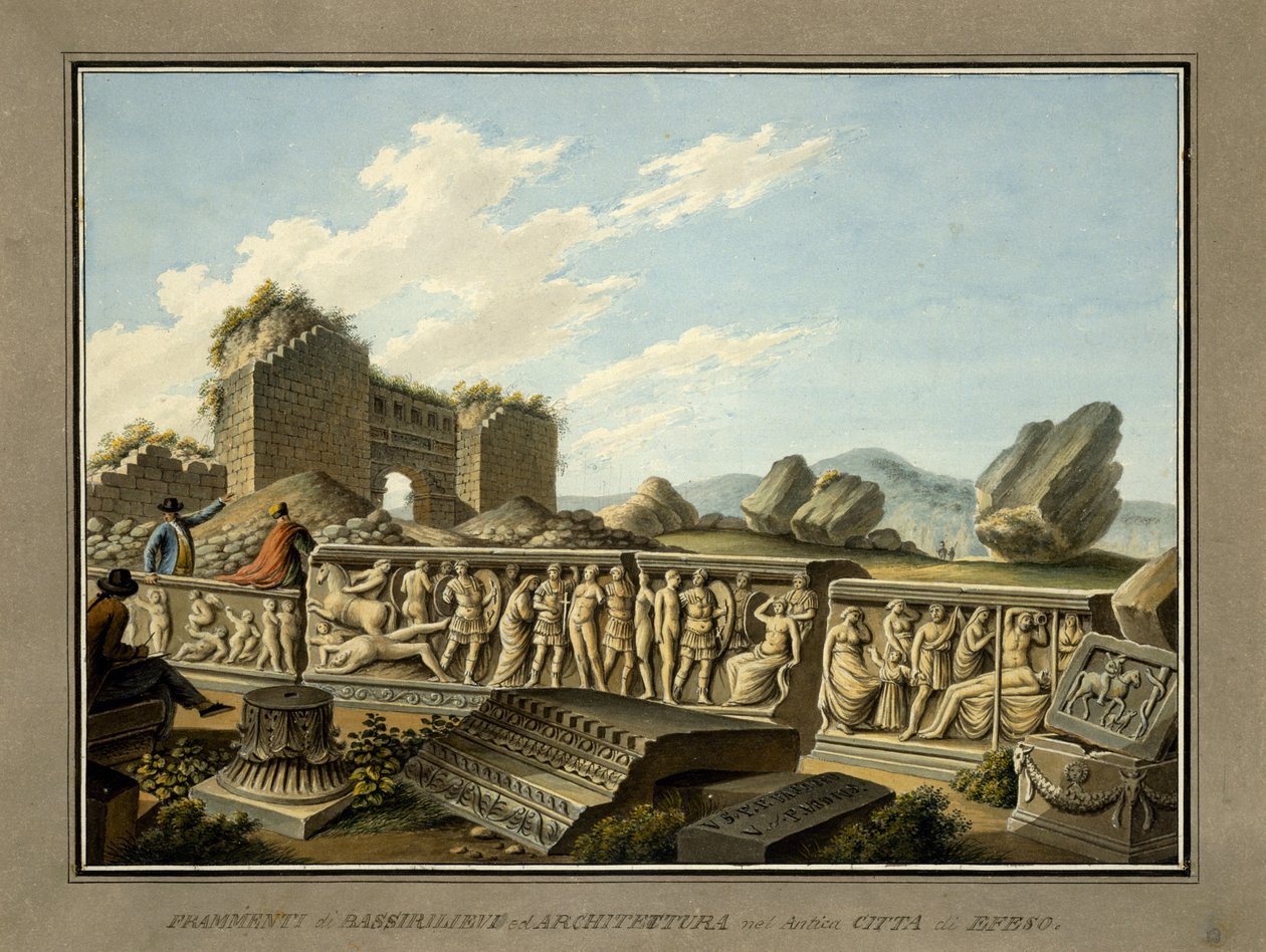 Romerske levninger i Efesos, 1797 av Gaetano Mercati