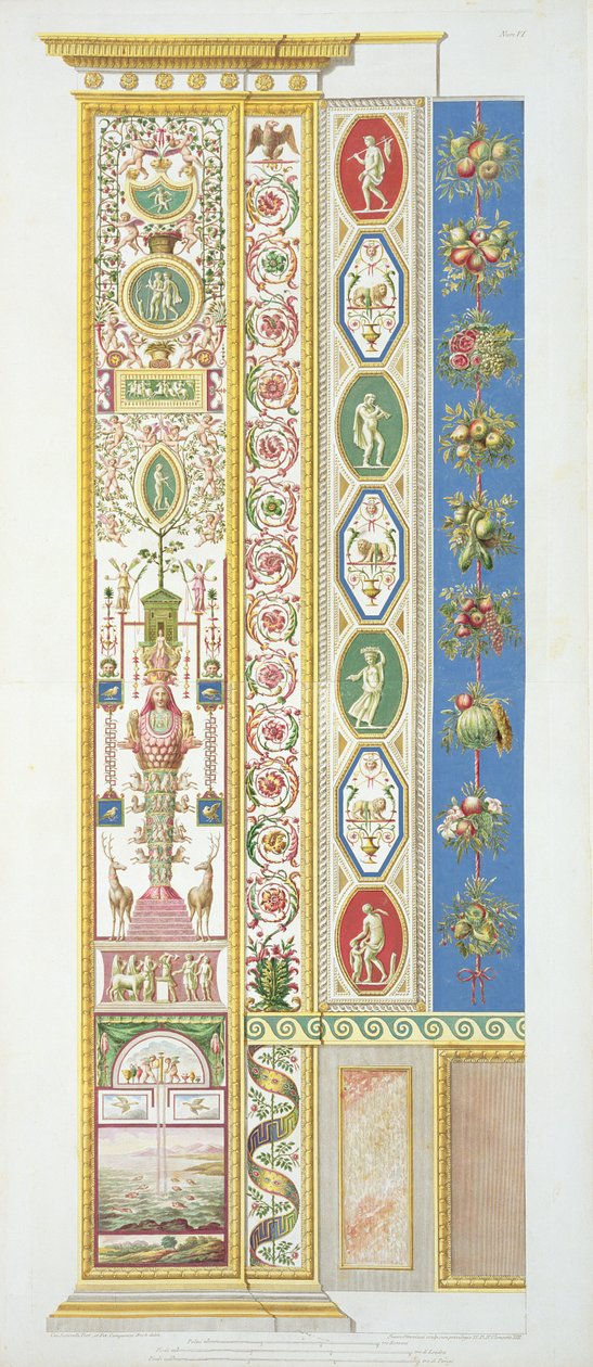 Panel fra Raphael Loggia ved Vatikanet, gravert av Ioann Ottaviani, ca. 1770 (kobberplategravering) av Gaetano Savorelli