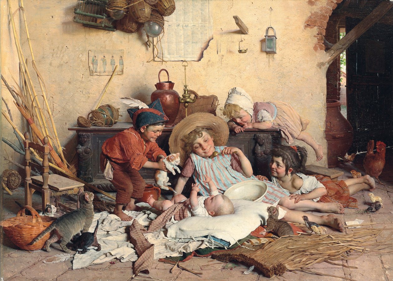 Den lille mammaen, andre halvdel av 1800-tallet.. av Gaetano Chierici