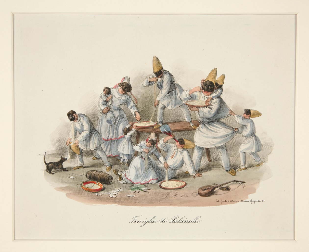 Pulcinella-familien av Gaetano Dura