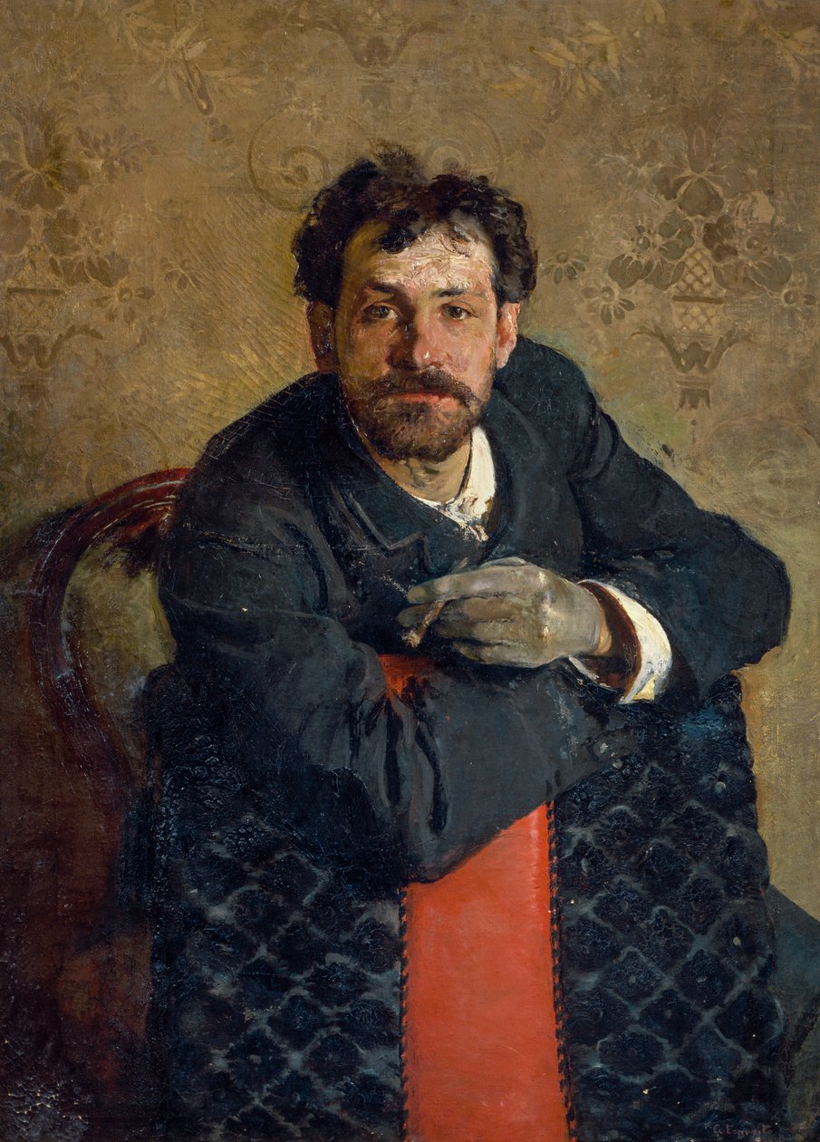 Portrett av arkitekten Antonio Curri, av Gaetano Esposito (1858-1911) av Gaetano Esposito