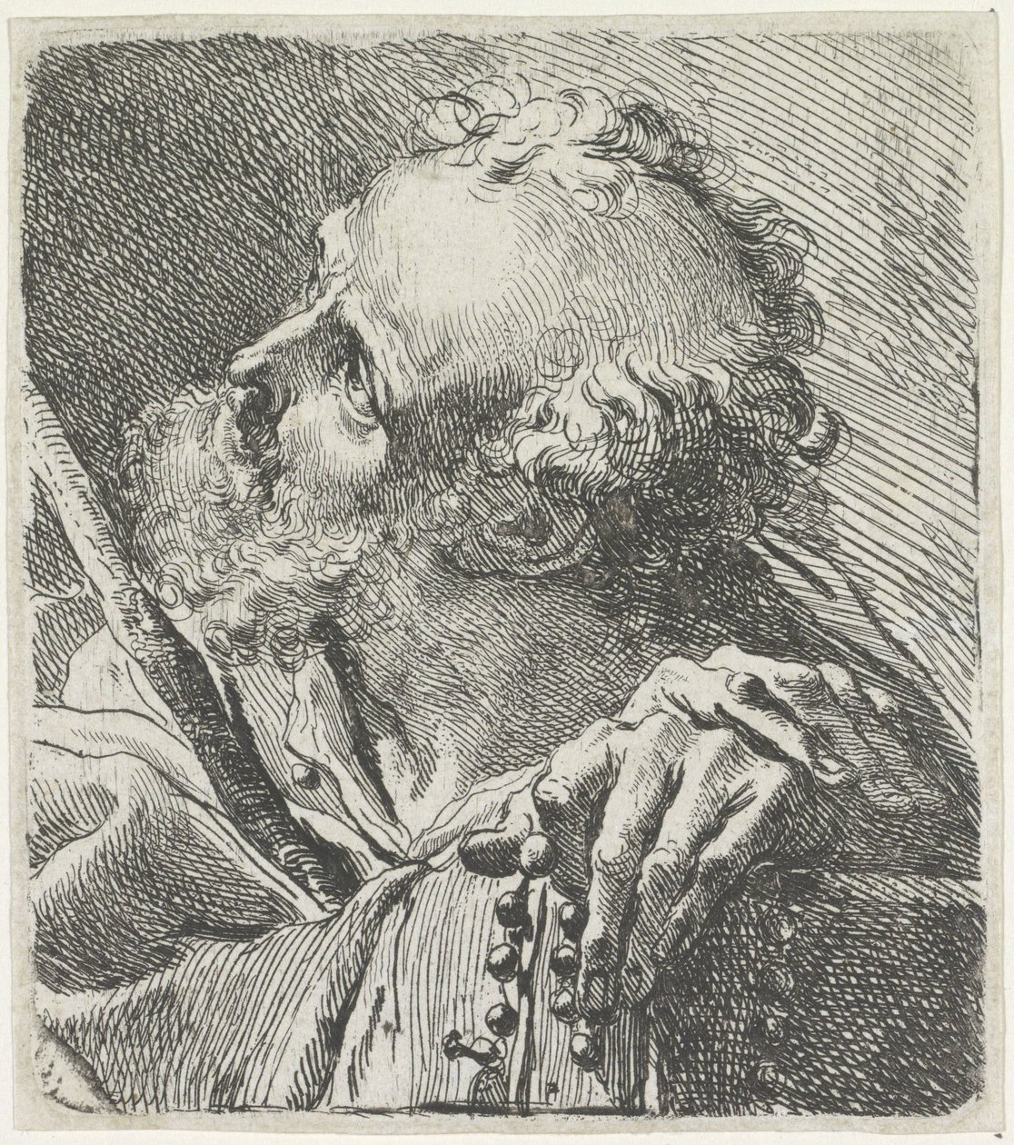 Hodet til en helgen med rosenkrans av Gaetano Gandolfi
