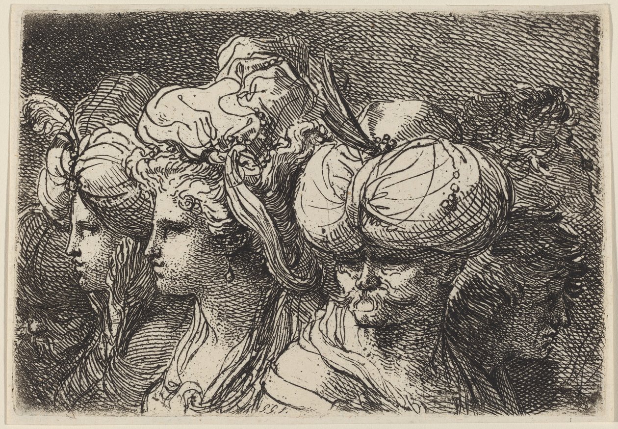 Six Heads, en tyrker i front av Gaetano Gandolfi