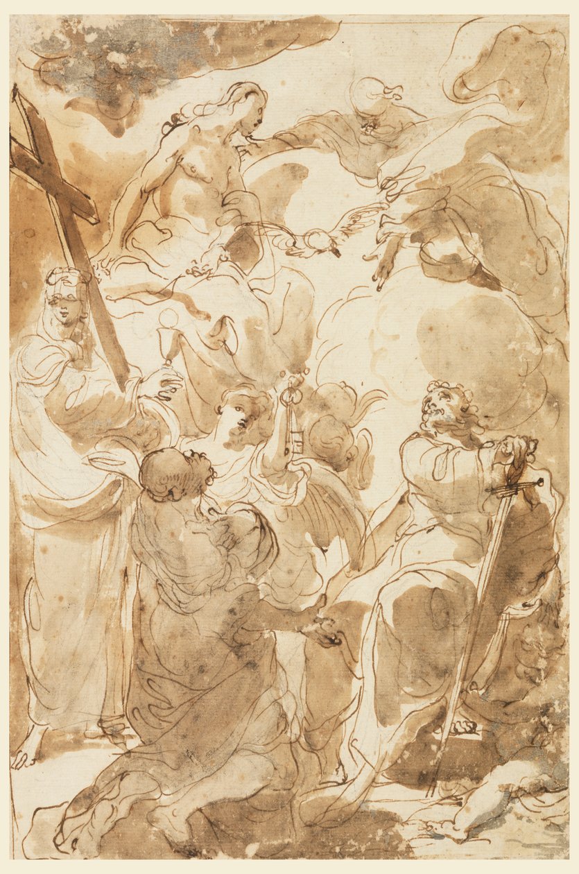 Treenigheten og apostlene, St. Peter og St. Paul av Gaetano Gandolfi