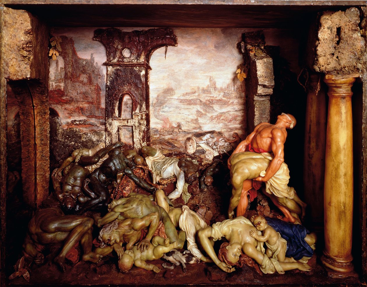 Italia, Firenze, Pesten, voksskulptur av Gaetano Giulio Zumbo
