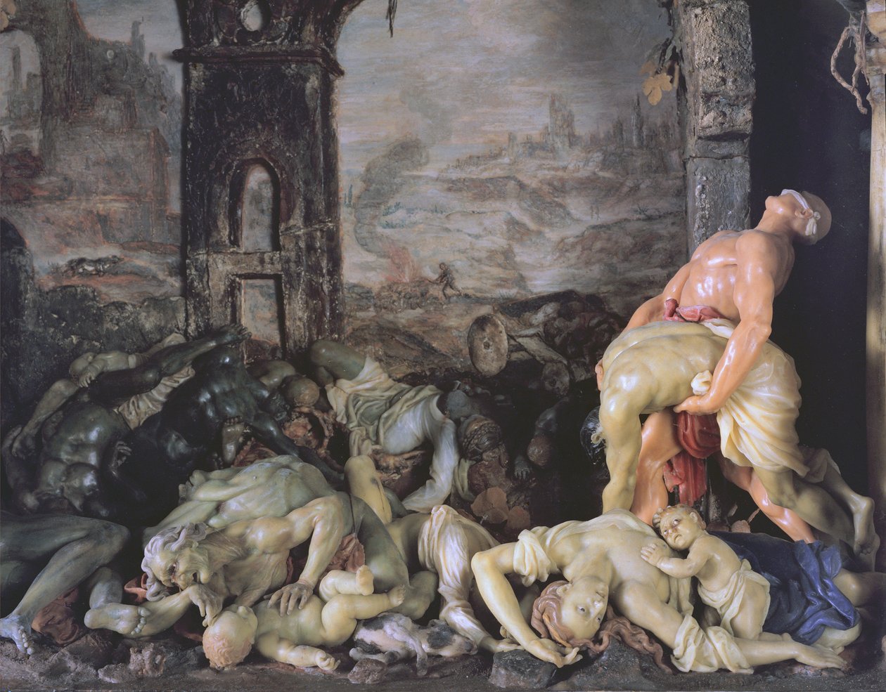 The Plague, 1691-94 voksdetalj av 309482 av Gaetano Giulio Zumbo