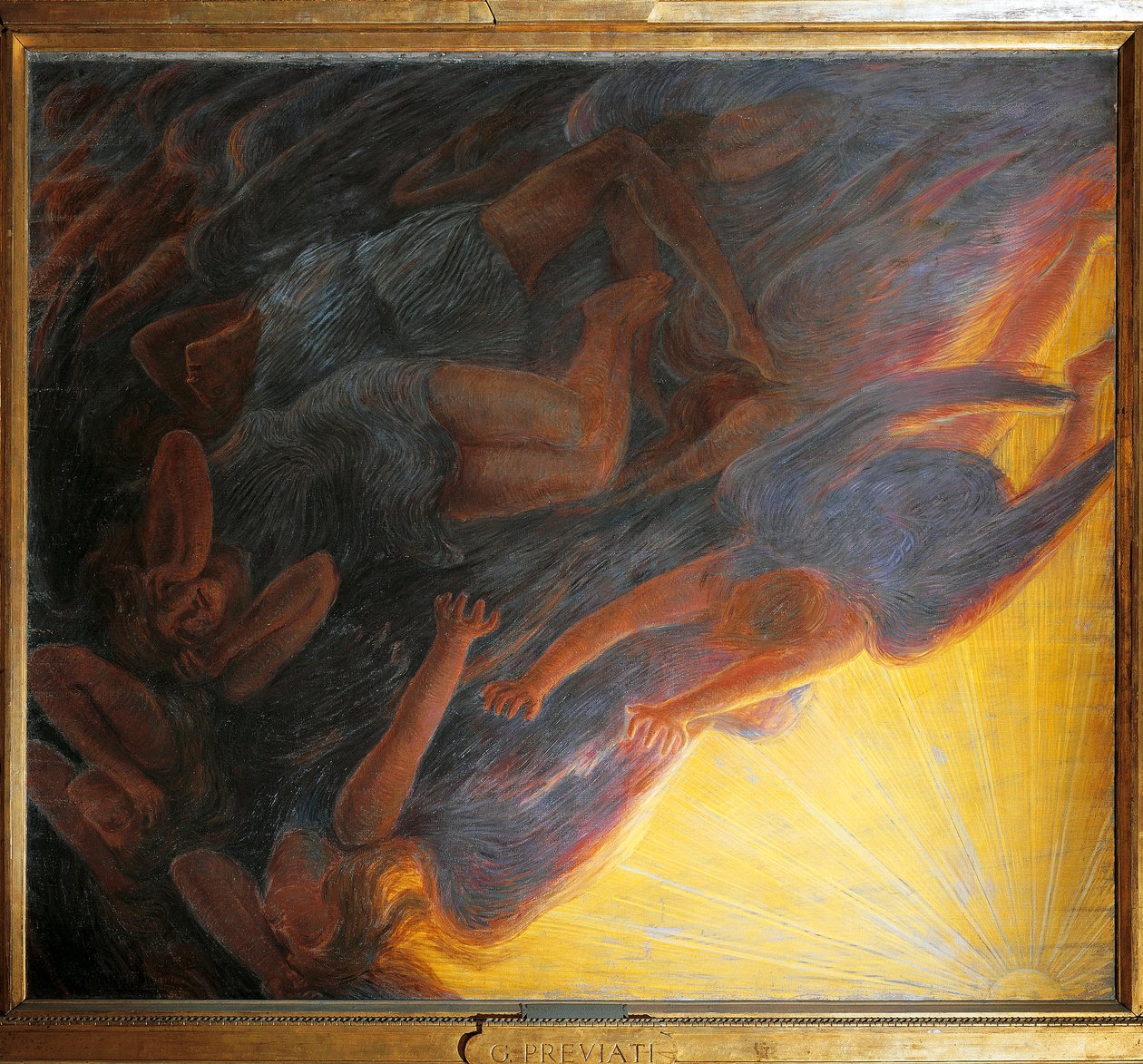 Fall of Angels, triptyk sentralpanel av Gaetano Previati