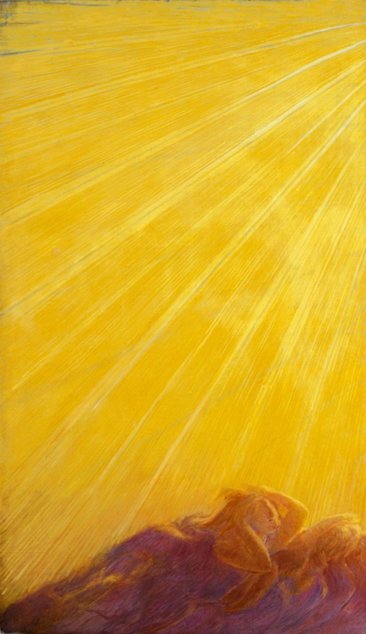 Englenes fall, av Gaetano Previati (1852-1920) Detalj av venstre side av Gaetano Previati