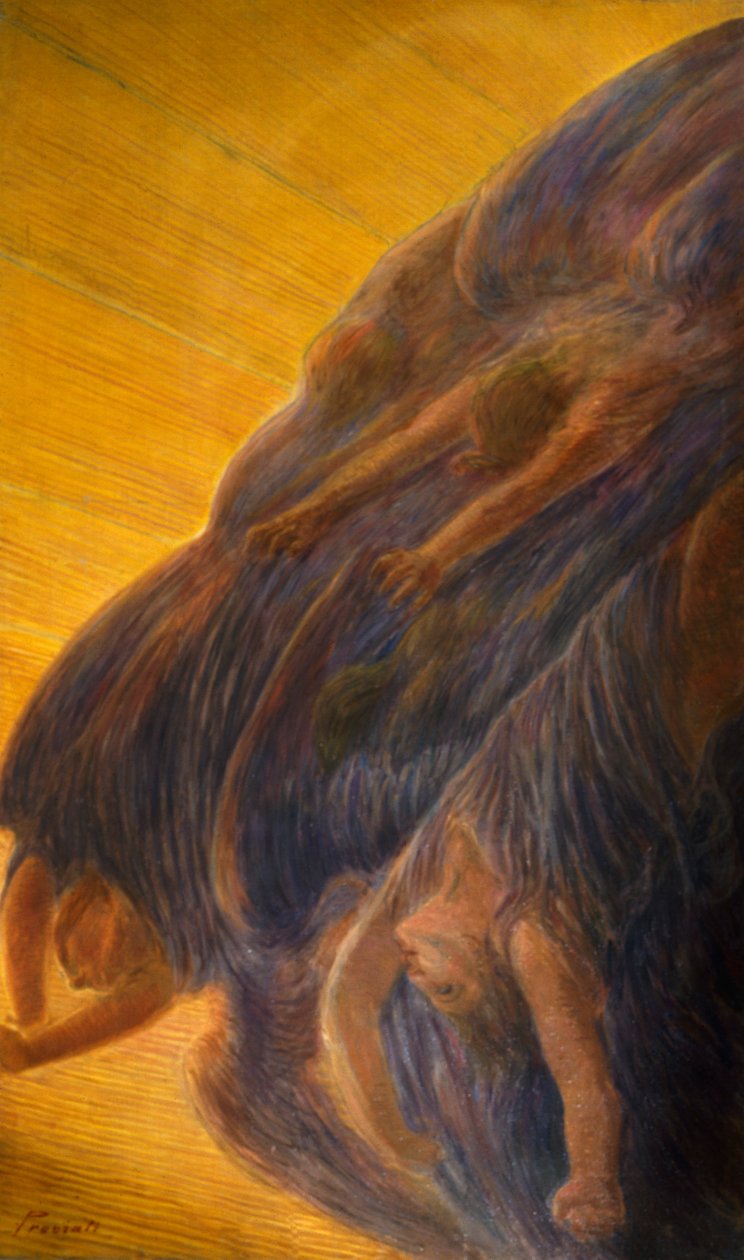 Fall of Angels, triptyk sidepanel av Gaetano Previati