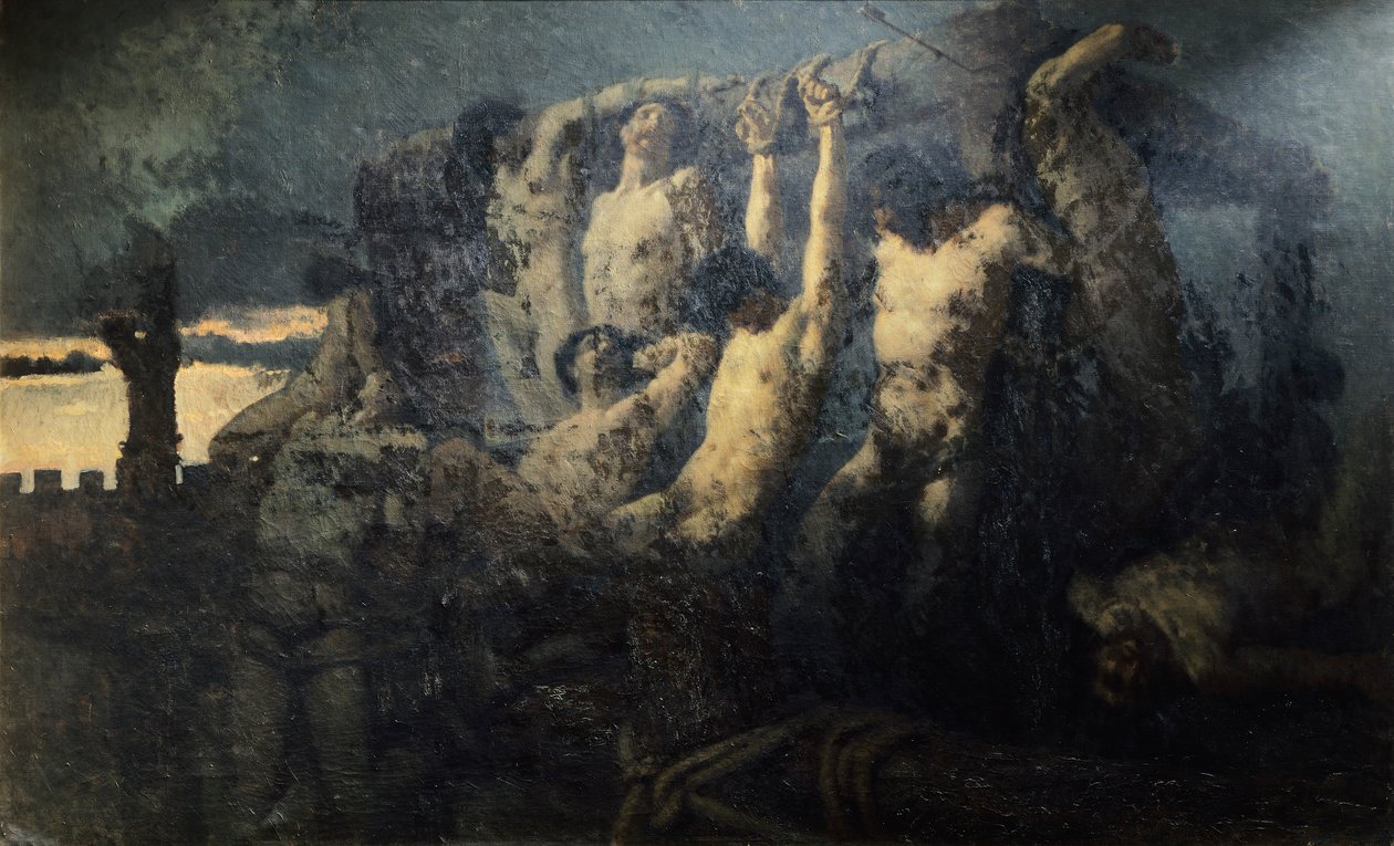 Gisler av Crema, av Gaetano Previati (1852-1920) av Gaetano Previati