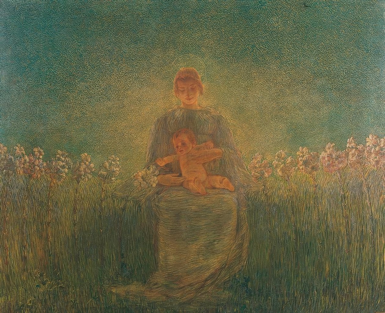 Madonna av liljene av Gaetano Previati