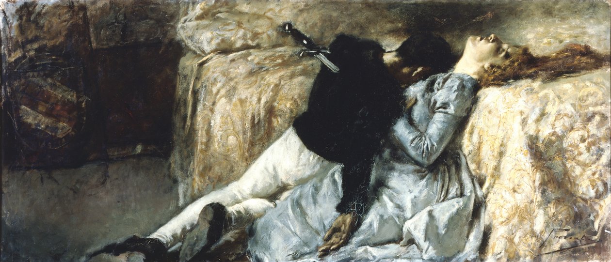 Paolo og Francesca, ca 1887. av Gaetano Previati