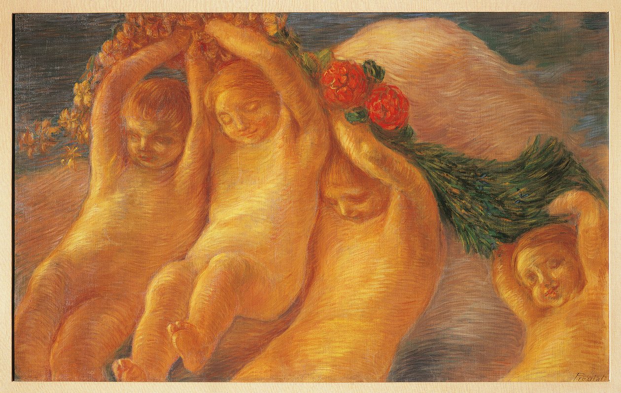 Putti med krans av Gaetano Previati
